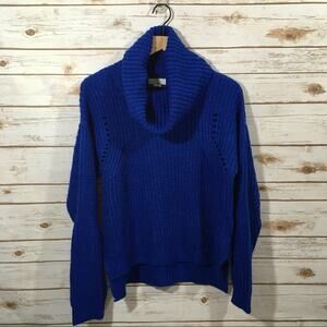 Ten Sixty Sherman Chunky Knit Cowl Neck Sweater - Blue - Medium